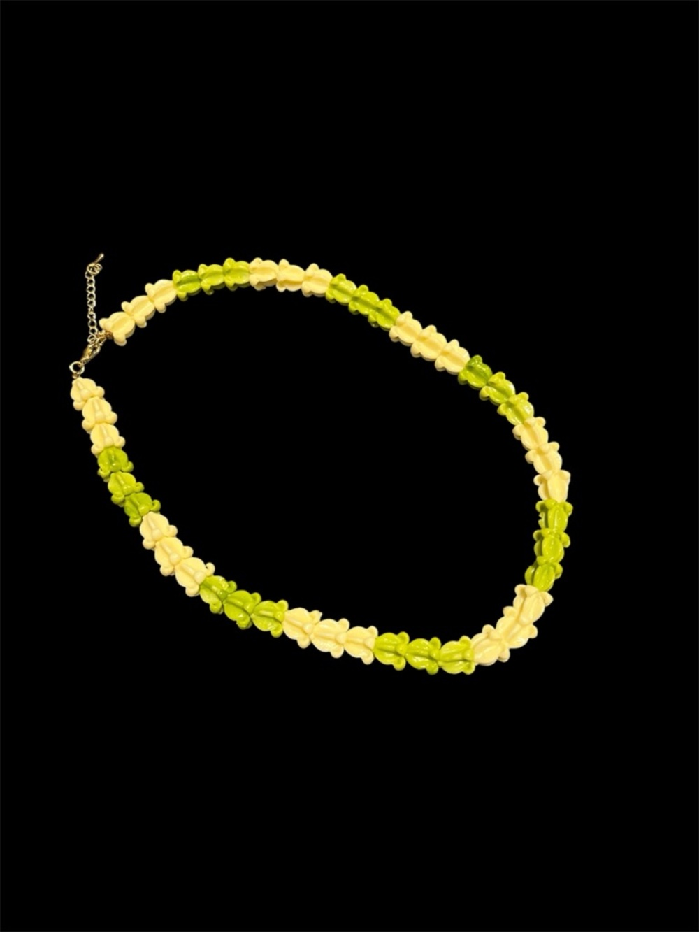 Green & Cream Pikake Bead Necklace - Women Jewelry